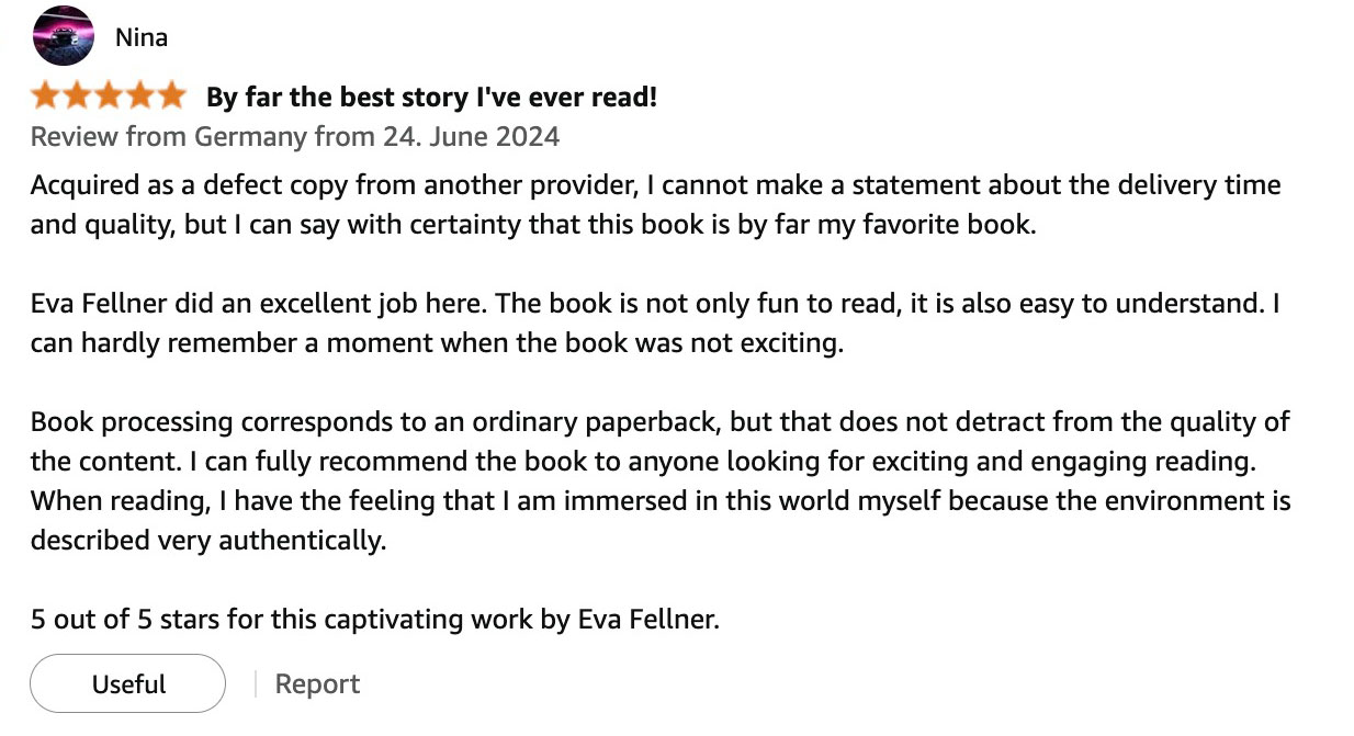 Amazon reader review 1 of The Highlanderess