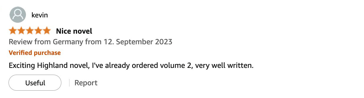 Amazon reader review 5 of The Highlanderess