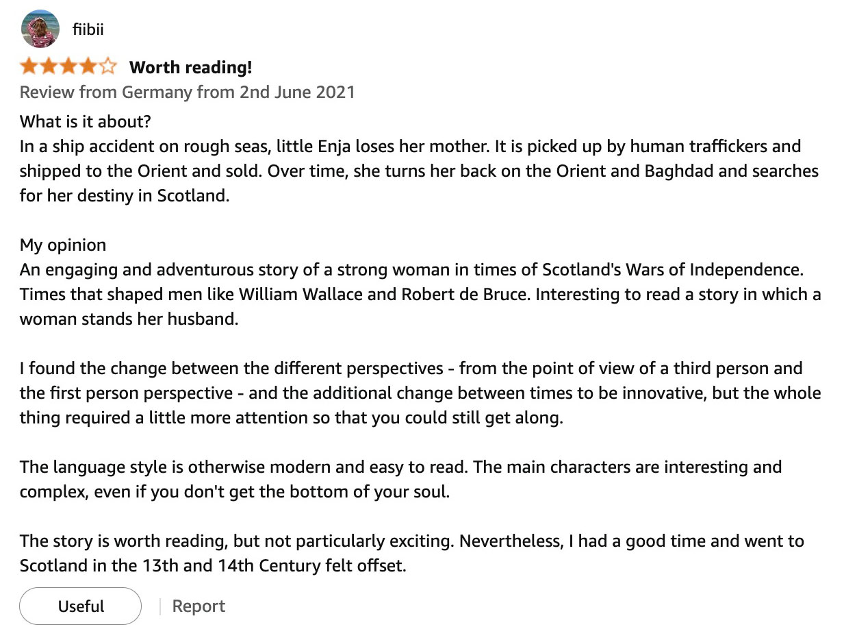 Amazon reader review 19 of The Highlanderess