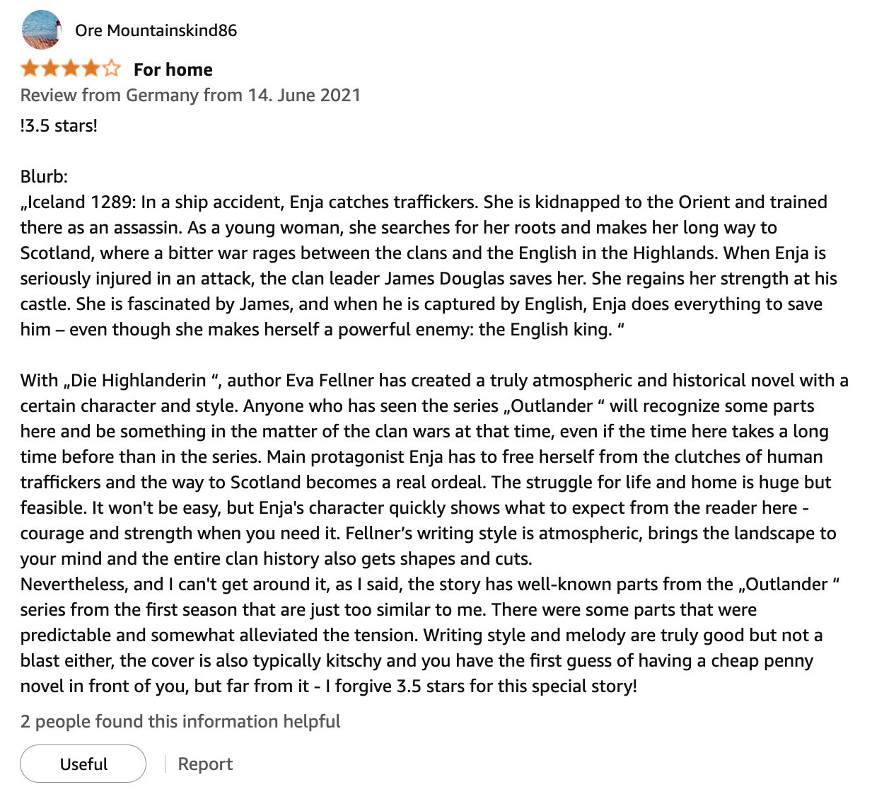 Amazon reader review 21 of The Highlanderess