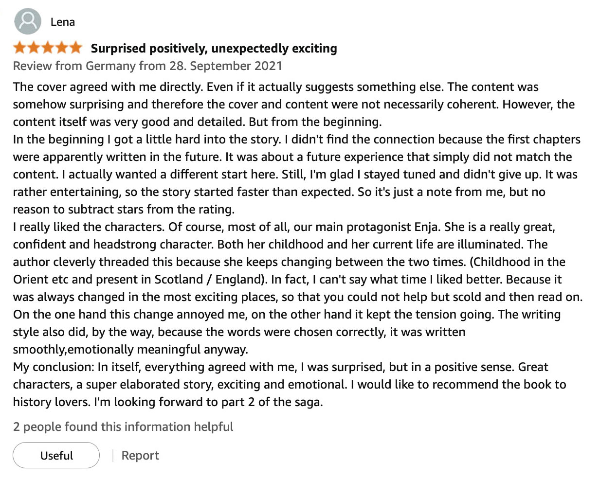 Amazon reader review 24 of The Highlanderess